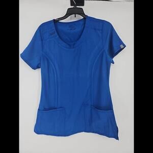 Cherokee Infinity Women's Size Round Neck Scrub Top Blue Size S EUC